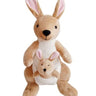 CuddleNest Kangaroo Soft Toy with Baby Joey Pouch – Ultra Soft & Cuddly Plush Animal for Kids - Kargaroo With Baby_Orange
