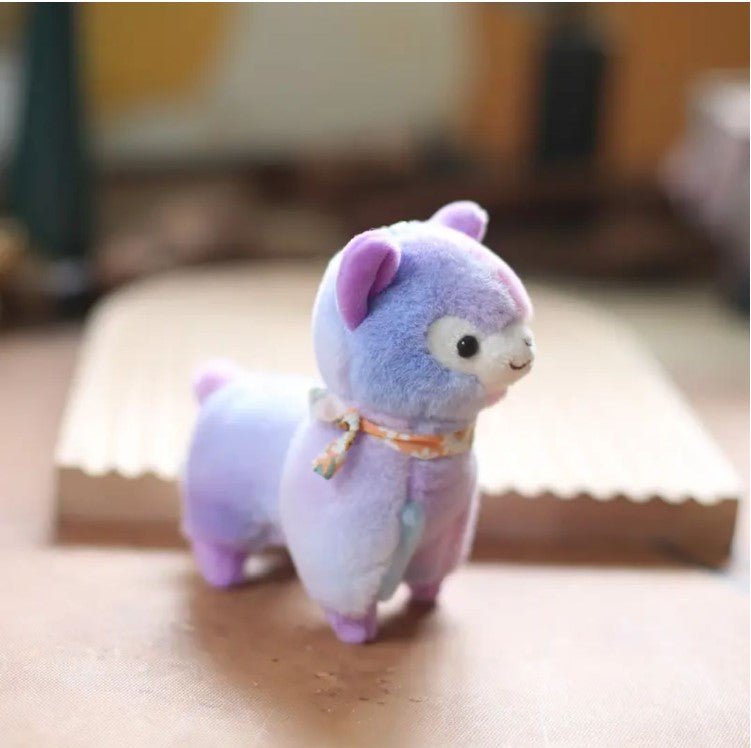 CuddleNest Kawaii Plush Animal – Sheep/Alpaca Inspired Cuddly Toy in Rainbow Color - Sheep_Rainbow