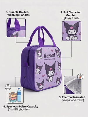 CuddleNest Kids Astronaut Insulated Lunch Bag with Zipper Pocket 5L - Insulated lunch bag