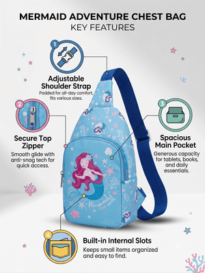 CuddleNest Kids Crossbody Sling Bag – Mermaid Adventure Edition (Aquamarine) - Bags
