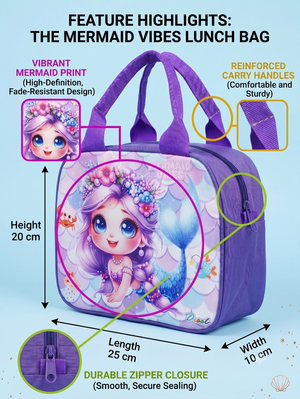 CuddleNest Kids Kuromi Insulated Lunch Bag with Zipper Pocket 5L - Insulated lunch bag