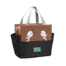 CuddleNest Kids Lunch Tote – Dual Colour, Insulated, Waterproof Food Storage Bag with Adorable Animal Prints for Girls & Boys (Brown & Black) - Lunch Box Bag_Brown_Cat_40*26*14
