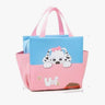 CuddleNest Kids Lunch Tote – Dual Colour, Insulated, Waterproof Food Storage Bag with Adorable Animal Prints for Girls & Boys (Sky Blue & Pink) - Lunch Box Bag_Blue_Woof_40*26*14