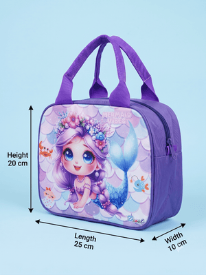 CuddleNest Kids Mermaid Insulated Lunch Bag with Zipper Pocket 5L - Insulated lunch bag