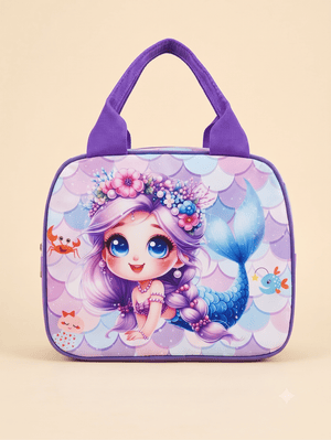 CuddleNest Kids Mermaid Insulated Lunch Bag with Zipper Pocket 5L - Insulated lunch bag