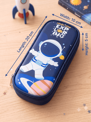 CuddleNest Kids Space Astronaut Multi-Slot Pencil Pouch Dark Blue - Stationery