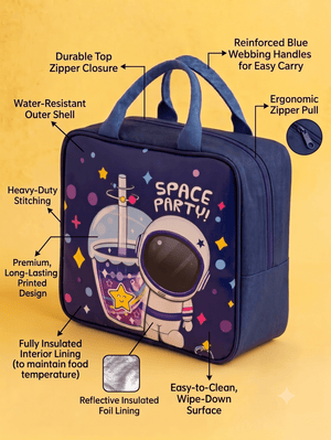 CuddleNest Kids Unicorn Insulated Lunch Bag with Zipper Pocket 5L - Insulated lunch bag