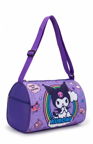 CuddleNest Kuromi Cheeky but Charming Kids Purple Barrel Duffle Bag - Kids & Baby Bags