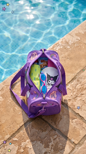CuddleNest Kuromi Cheeky but Charming Kids Purple Barrel Duffle Bag - Kids & Baby Bags