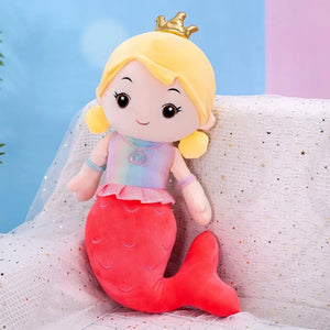 CuddleNest Mermaid Doll Soft Toy 30 cm - Red - Soft Toys