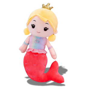 CuddleNest Mermaid Doll Soft Toy 30 cm - Red - Soft Toys