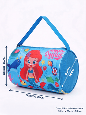 CuddleNest Mermaid Squad Kids Barrel Duffle Bag - Kids & Baby Bags
