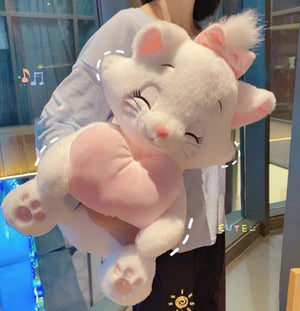 CuddleNest Merry Cat Soft Toy – Cute White Kitty Plush with Pink Heart & Bow - Merry Cat_White