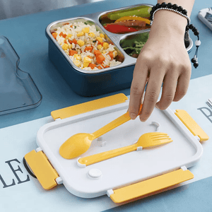 CuddleNest | On the Go with Our 3-Compartment Bento Lunch Box with Breathable Button Design | Pink