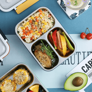 CuddleNest | On the Go with Our 3-Compartment Bento Lunch Box with Breathable Button Design | Pink
