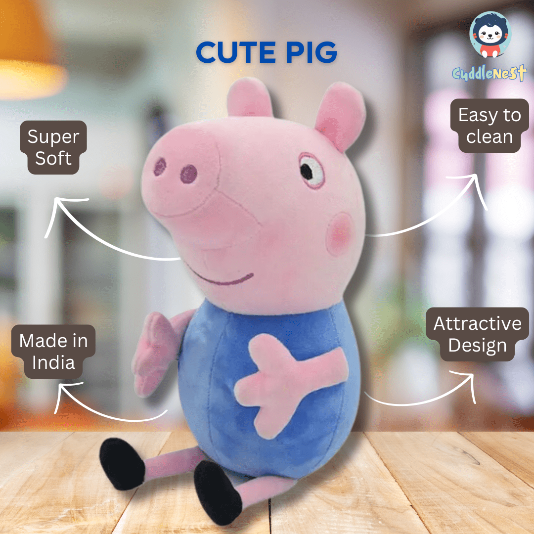 CuddleNest Peppa Pig Soft Toy | A Beloved Friend for Every Peppa Fan | 30 cm - P.Pig_30