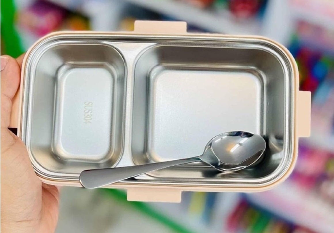 CuddleNest Pink Unicorn Lunch Box: 700ml + 100ml Soup Bowl, Leak - Proof & Insulated - S.S. Utensils Lunch Box_2 Com_Pink_Unicorn_21*13*6