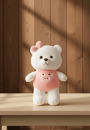 CuddleNest Plush Strawberry Lily Teddy Bear - Strawberry Lily_Pink