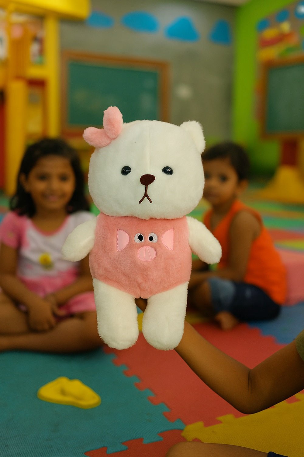 CuddleNest Plush Strawberry Lily Teddy Bear - Strawberry Lily_Pink