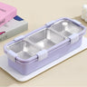 CuddleNest Premium 3 - Compartment Stainless Steel Snack Box | Leak - Proof & BPA - Free Solid Food Container - Lunch Box_7107_3 Com_Purple