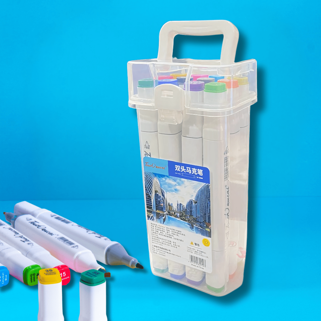CuddleNest Premium Color Set 12 PC | Dual Tip Art Maker | Broad and Point | Premium quality for Kids - Color_TouchParker_Pen_12Pc_16*8*6