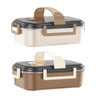 CuddleNest Premium Stainless Steel Double Layer Lunch Box – 700ml | Leakproof, Microwave - Safe, Stylish - Lunch Box_S.S_358 - 1_Brown_21*15*7