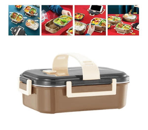 CuddleNest Premium Stainless Steel Double Layer Lunch Box – 700ml | Leakproof, Microwave-Safe, Stylish