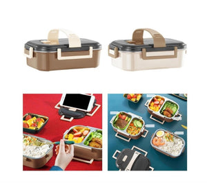 CuddleNest Premium Stainless Steel Double Layer Lunch Box – 700ml | Leakproof, Microwave-Safe, Stylish