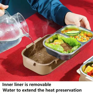 CuddleNest Premium Stainless Steel Double Layer Lunch Box – 700ml | Leakproof, Microwave-Safe, Stylish