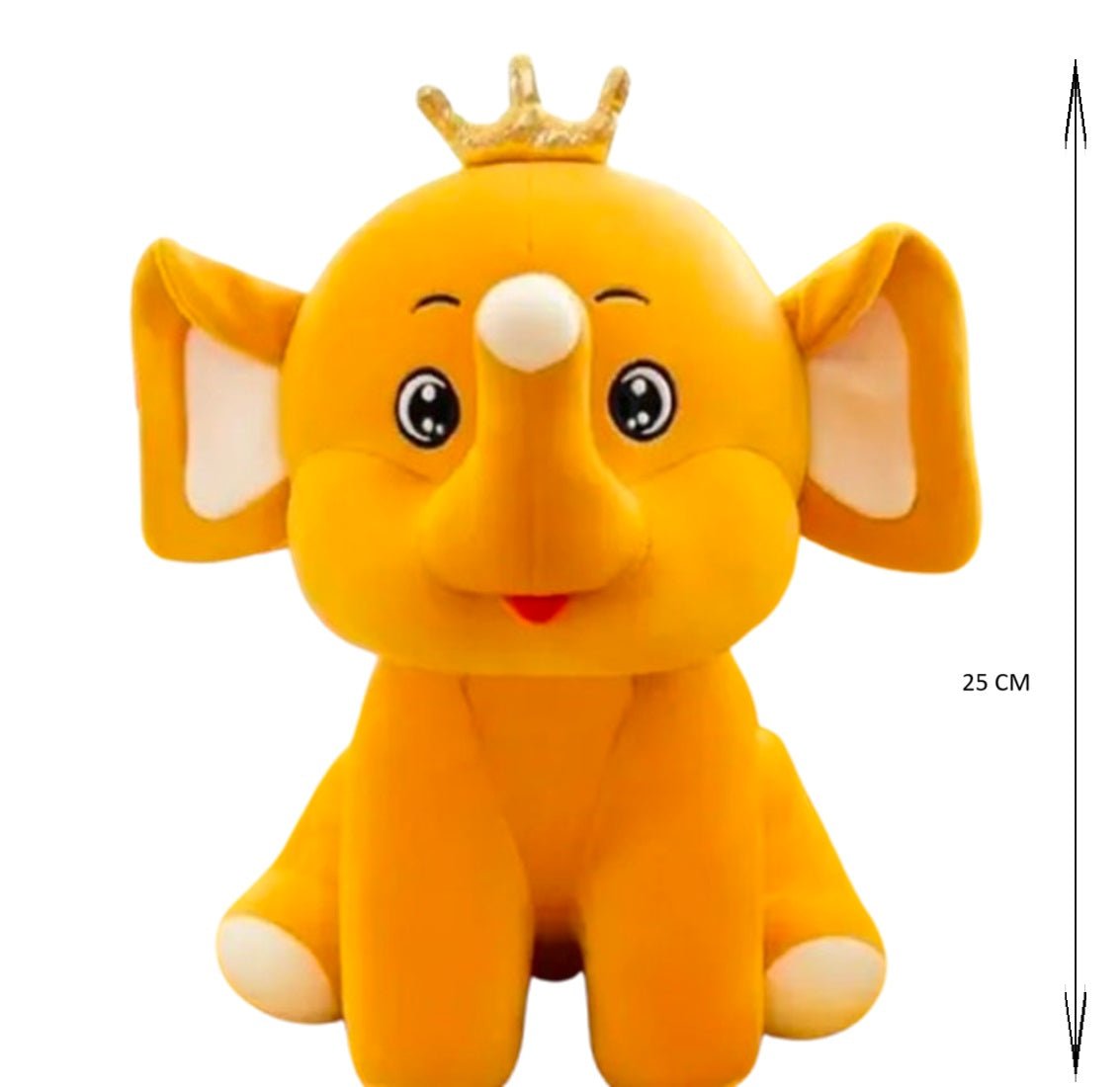 CuddleNest Royal Elephant Plush Toy with Crown - Crown_Elephant_Grey
