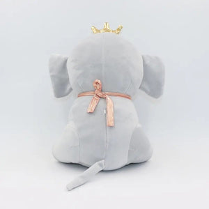 CuddleNest Royal Elephant Plush Toy with Crown - Crown_Elephant_Grey