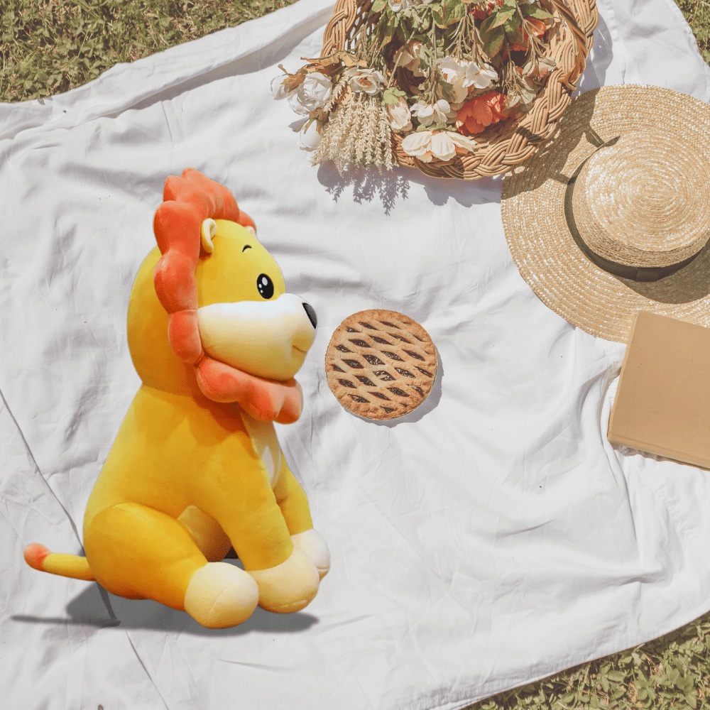CuddleNest Simba Soft Toy Adorable Sunflower Lion Kids | Cute Stuffed Toy for Kids - B.Lion_40_Orange
