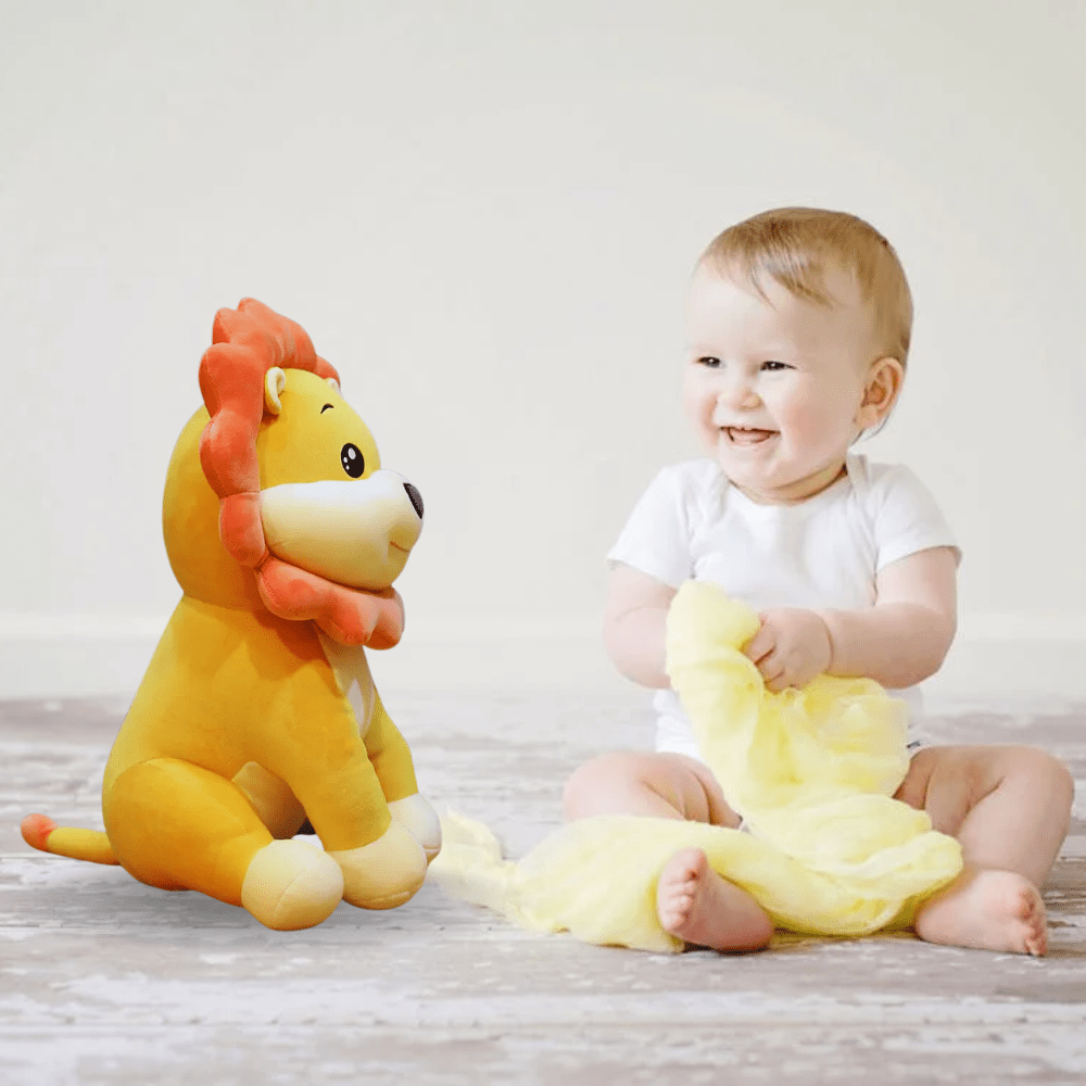 CuddleNest Simba Soft Toy Adorable Sunflower Lion Kids | Cute Stuffed Toy for Kids - B.Lion_40_Orange