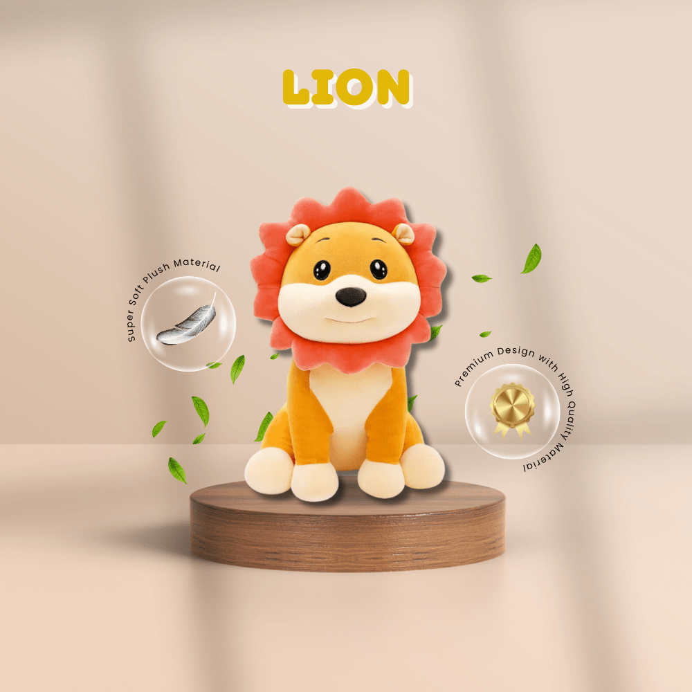 CuddleNest Simba Soft Toy Adorable Sunflower Lion Kids | Cute Stuffed Toy for Kids - B.Lion_40_Orange