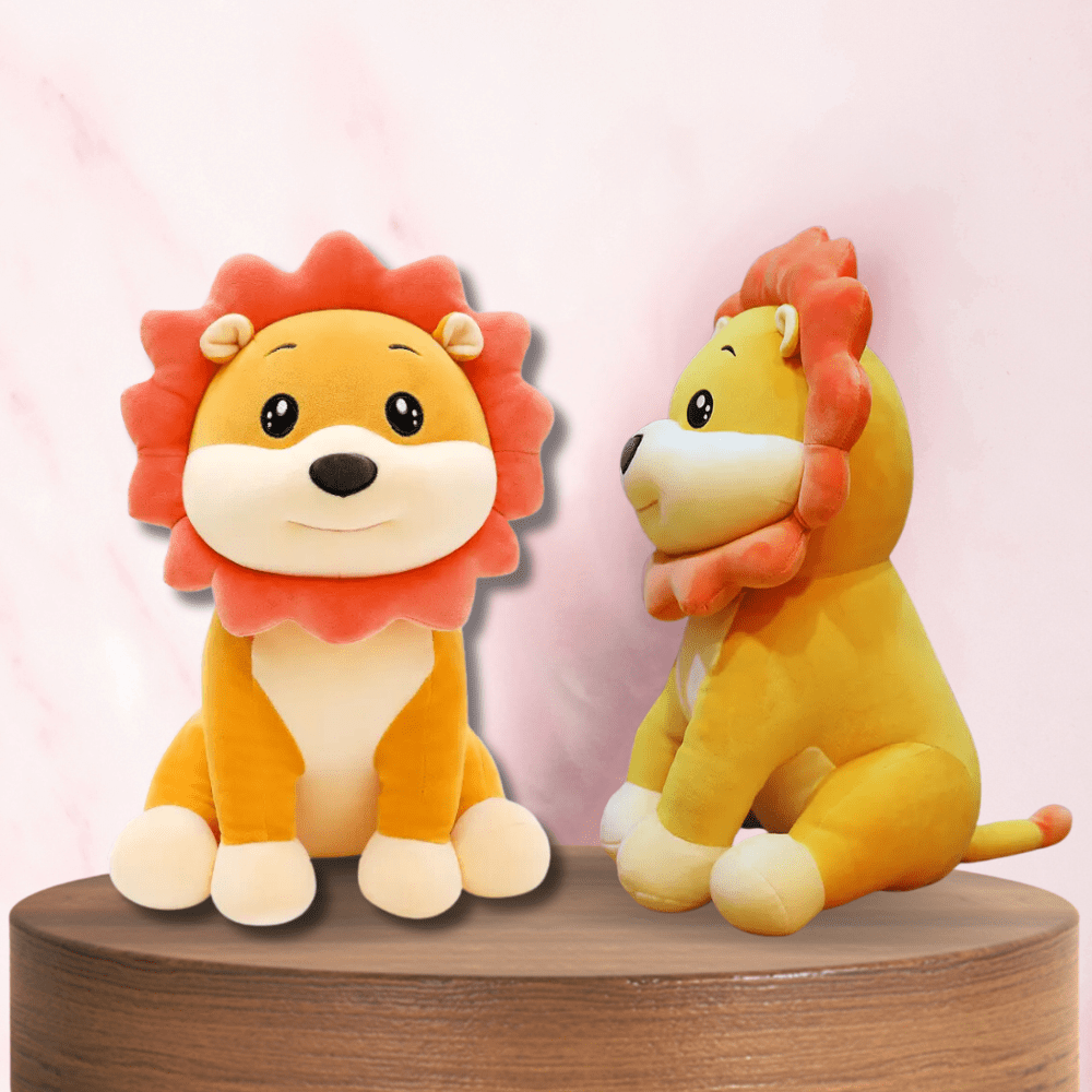 CuddleNest Simba Soft Toy Adorable Sunflower Lion Kids | Cute Stuffed Toy for Kids - B.Lion_40_Orange
