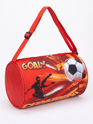 CuddleNest Soccer Goal! Red Kids Sports Barrel Duffle Bag - Kids & Baby Bags