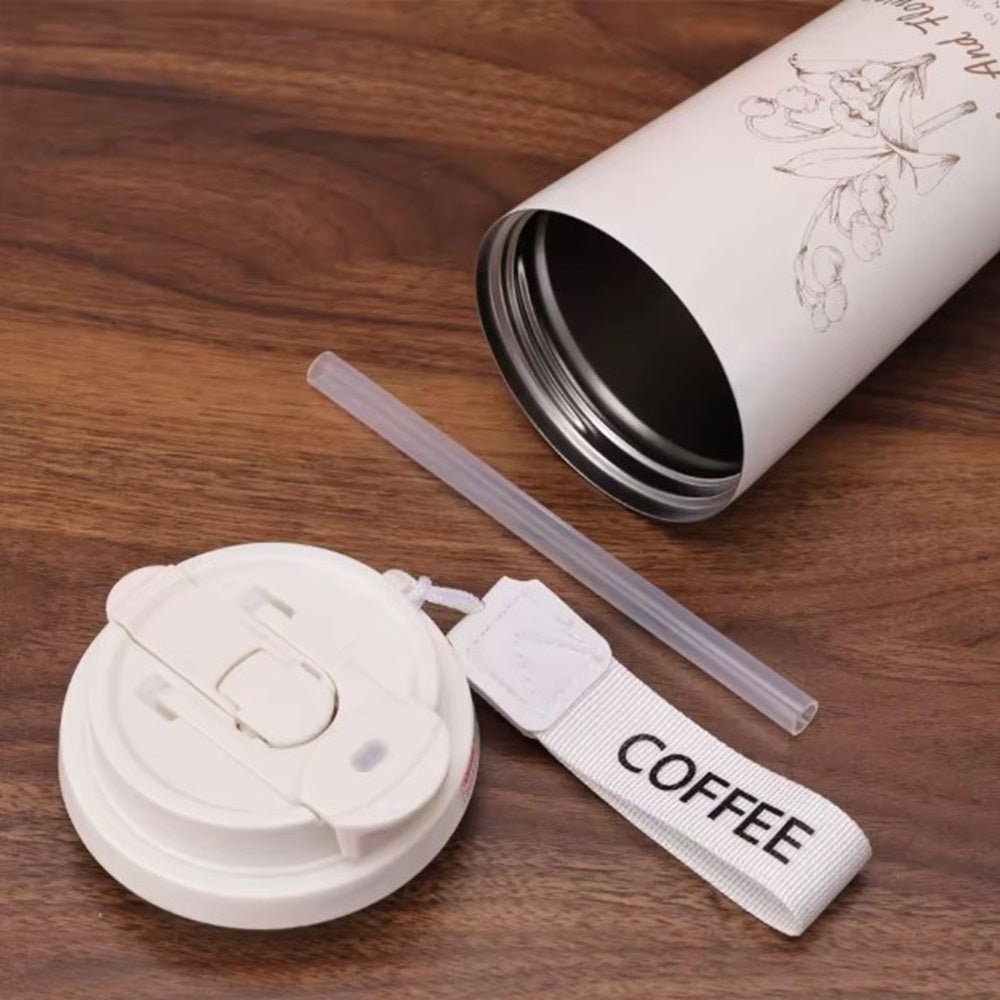 CuddleNest Stainless Steel Coffee Mug 500 ml | Double Wall Vacuum Insulated Travel Cup - Coffee Cup_Black_19*9*9
