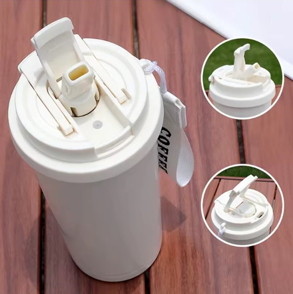 CuddleNest Stainless Steel Coffee Mug 500 ml | Double Wall Vacuum Insulated Travel Cup - Coffee Cup_Black_19*9*9