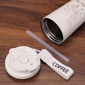 CuddleNest Stainless Steel Coffee Mug | Double Wall Vacuum Insulated Travel Cup - Coffee Cup_Pink_19*9*9
