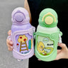 CuddleNest Stainless Steel Kids Water Bottle – 500ml | Double Wall, Straw Lid, Cartoon Print - Water Bottle_S.S_413 - 6_Green_19*9*9