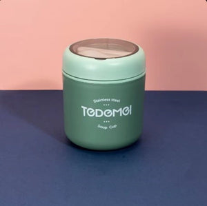 CuddleNest Stainless Steel Thermal Soup Cup Lunch Box – 530 ml | Insulated, Leakproof Food Jar with Spoon for Kids & Adults | Travel, Office, School Use | Spill-Proof & BPA-Free (Green)