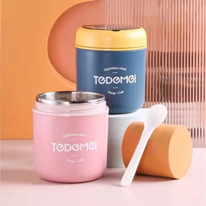 CuddleNest Stainless Steel Thermal Soup Cup Lunch Box – 530 ml | Insulated, Leakproof Food Jar with Spoon for Kids & Adults | Travel, Office, School Use | Spill-Proof & BPA-Free (Green)