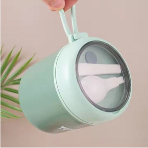 CuddleNest Stainless Steel Thermal Soup Cup Lunch Box – 530 ml | Insulated, Leakproof Food Jar with Spoon for Kids & Adults | Travel, Office, School Use | Spill-Proof & BPA-Free (Green)