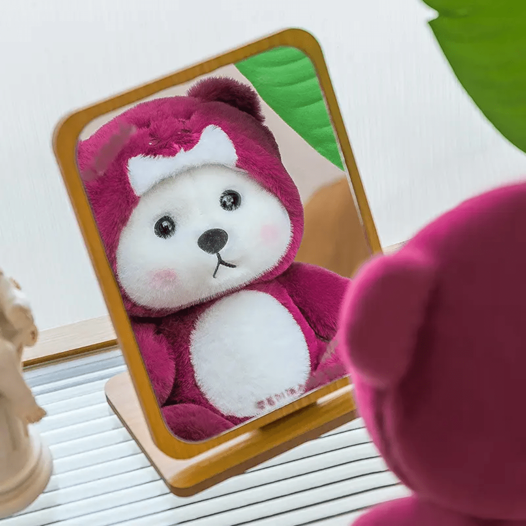 CuddleNest Teddy Bear with Cap - Adorable, Soft & Cuddly Teddy Bear Toy - Cap Bear_Magenta_40*25*20