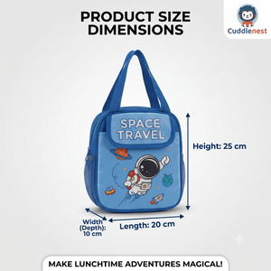 CuddleNest Thermal Insulated Flap Lunch Bag – Blue Space Edition - Insulated lunch bag
