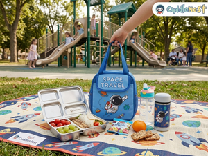 CuddleNest Thermal Insulated Flap Lunch Bag – Blue Space Edition - Insulated lunch bag