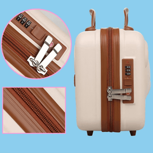 CuddleNest Travel Vanity Case for Women – Durable Hardshell Cosmetic Bag - Vanity Bag_Withlock_Kids_Cream_30*30*15