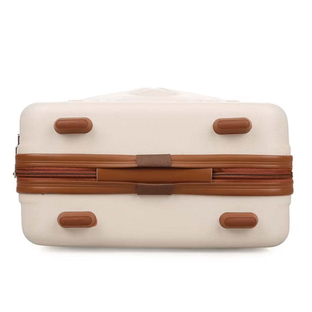 CuddleNest Travel Vanity Case for Women – Durable Hardshell Cosmetic Bag - Vanity Bag_Withlock_Kids_Cream_30*30*15