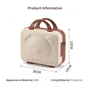 CuddleNest Travel Vanity Case for Women – Durable Hardshell Cosmetic Bag - Vanity Bag_Withlock_Kids_Cream_30*30*15