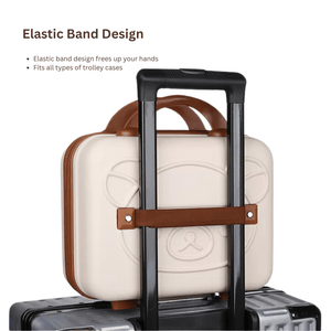 CuddleNest Travel Vanity Case for Women – Durable Hardshell Cosmetic Bag - Vanity Bag_Withlock_Kids_Cream_30*30*15